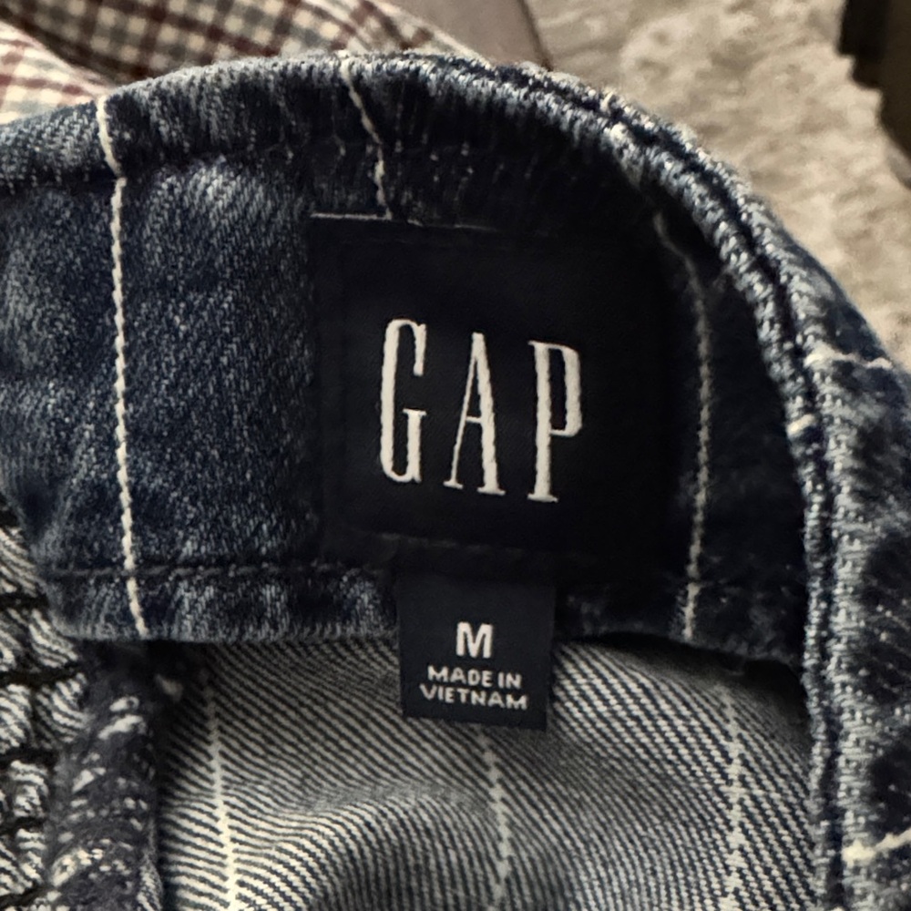 GAP Denim pinstriped halter vest M - Picture 3 of 4